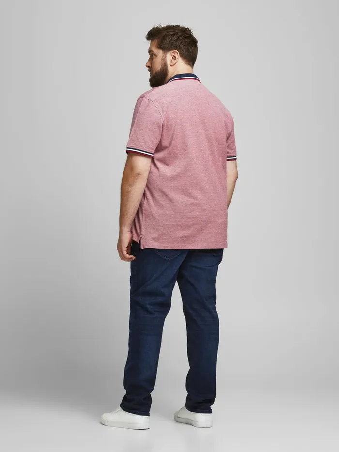 Tshirts JACK and JONES Mens 2PACK PLUS SIZE POLO Pink Rio Red Near Me