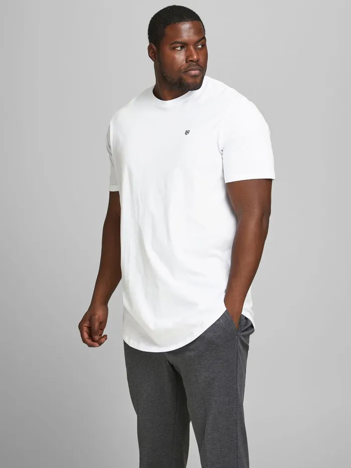Tshirts JACK and JONES Mens 3PACK PLUS SIZE TSHIRT White White Casaul