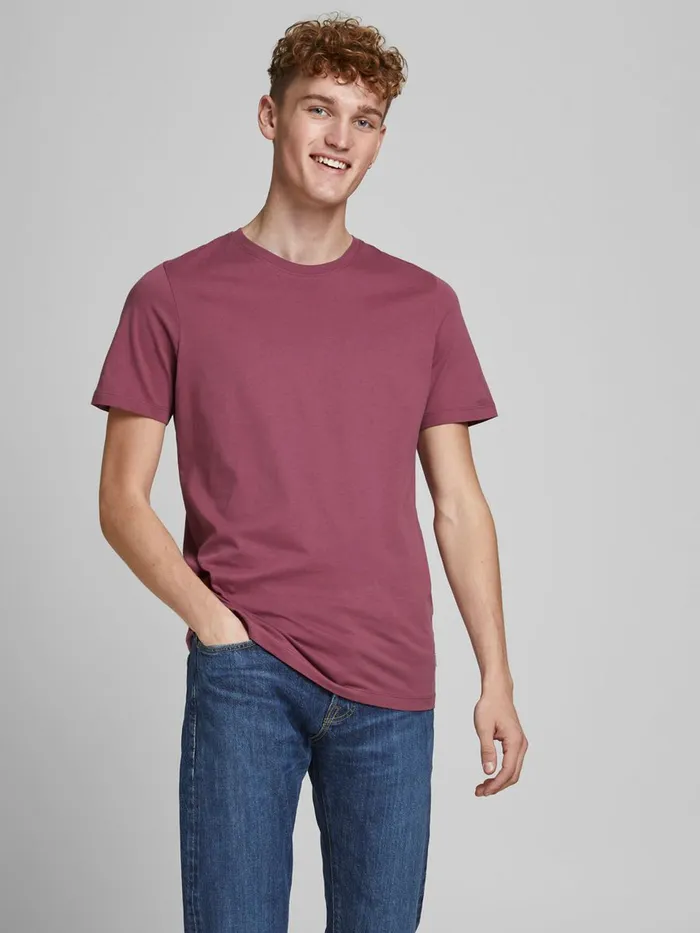 Tshirts JACK and JONES Mens 5PACK ORGANIC COTTON BASIC TSHIRT Purple Navy Blazer Cheap On Sale