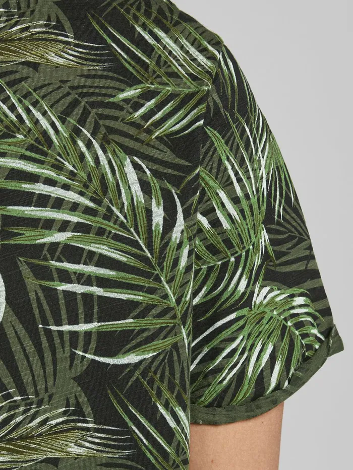Tshirts JACK and JONES Mens BOTANICAL PRINT TSHIRT Green Black Gift 4 You