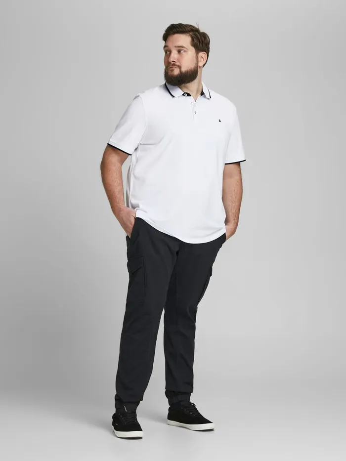 Tshirts JACK and JONES Mens CLASSIC PLUS SIZE POLO White White Online