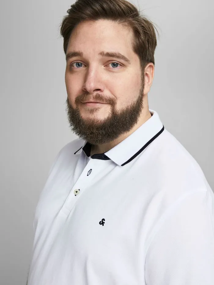 Tshirts JACK and JONES Mens CLASSIC PLUS SIZE POLO White White Online