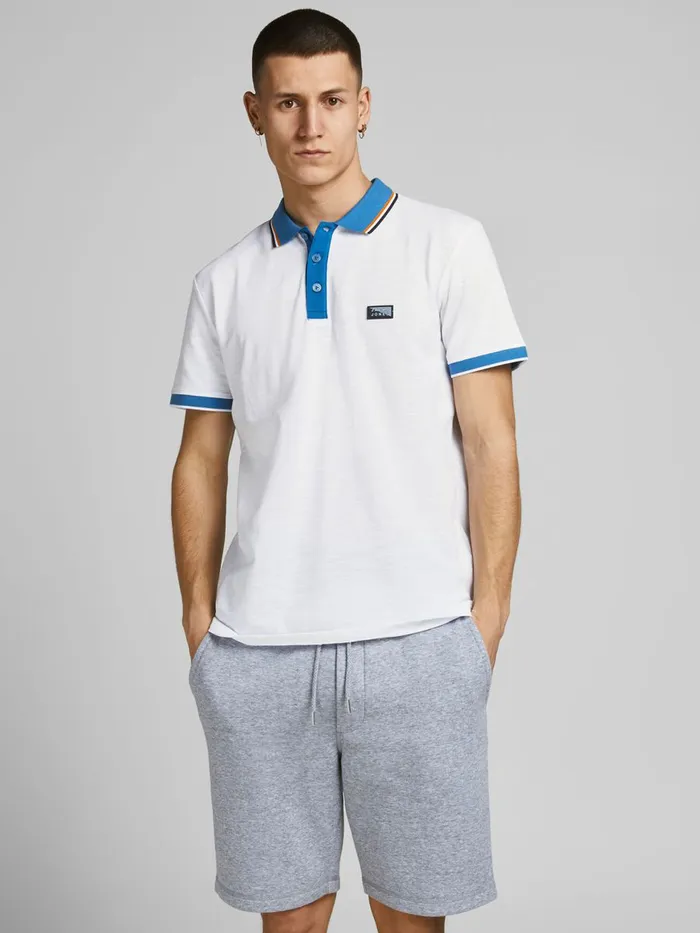 Tshirts JACK and JONES Mens CONTRAST PIQUE POLO SHIRT White White Online