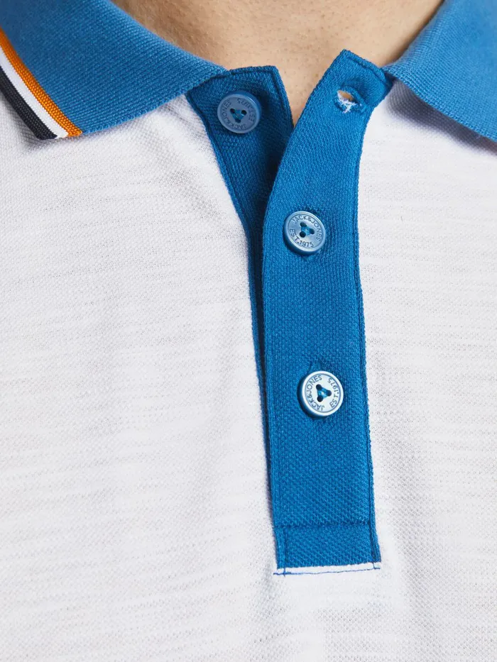 Tshirts JACK and JONES Mens CONTRAST PIQUE POLO SHIRT White White Online