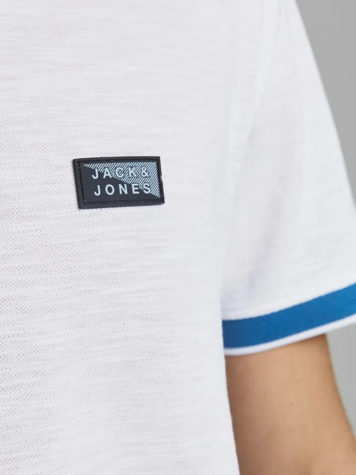 Tshirts JACK and JONES Mens CONTRAST PIQUE POLO SHIRT White White Online