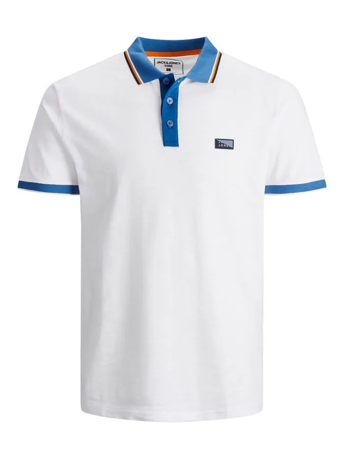 Tshirts JACK and JONES Mens CONTRAST PIQUE POLO SHIRT White White Online