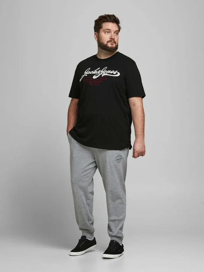 Tshirts JACK and JONES Mens CREW NECK PLUS SIZE TSHIRT Black Black For Sale