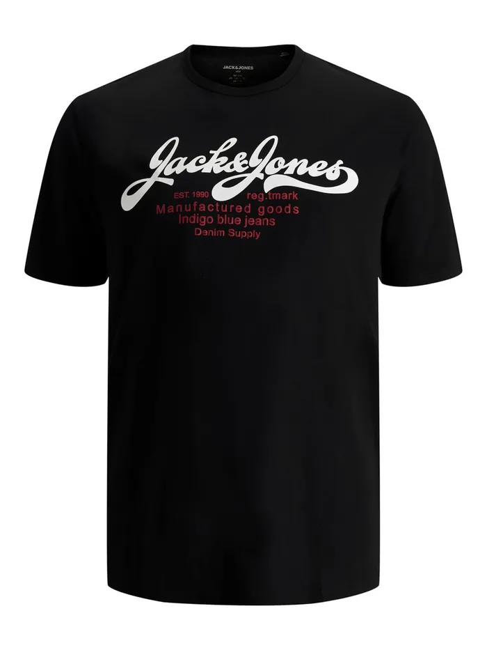 Tshirts JACK and JONES Mens CREW NECK PLUS SIZE TSHIRT Black Black For Sale