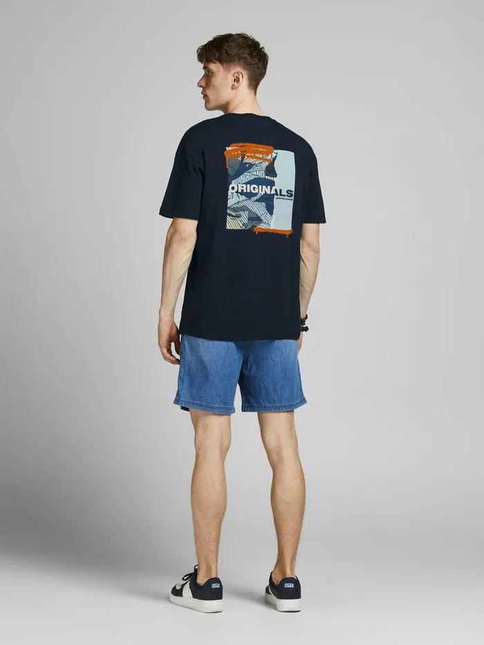 Tshirts JACK and JONES Mens FRONT AND BACK PRINT TSHIRT Blue Navy Blazer Gift Ideas