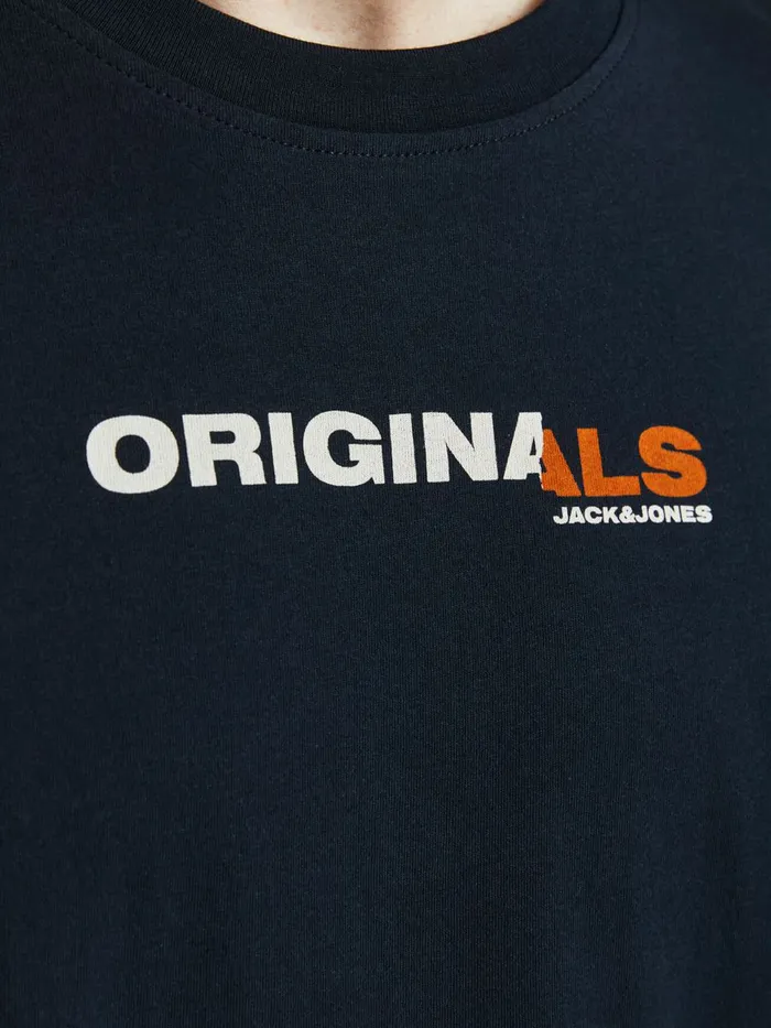 Tshirts JACK and JONES Mens FRONT AND BACK PRINT TSHIRT Blue Navy Blazer Gift Ideas