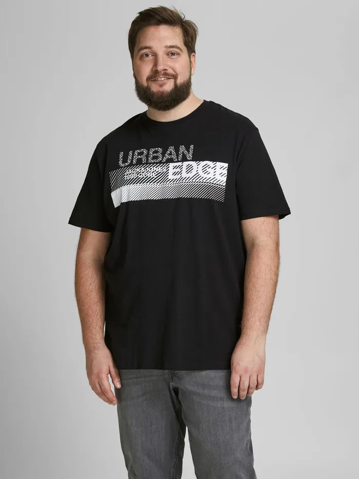 Tshirts JACK and JONES Mens LOGO PLUS SIZE TSHIRT Black Black Gift for Friend Tshirts JACK and JONES Mens LOGO PLUS SIZE TSHIRT Black Black Gift for Friend