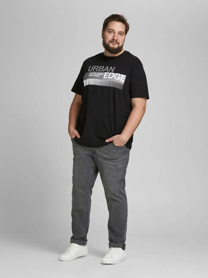 Tshirts JACK and JONES Mens LOGO PLUS SIZE TSHIRT Black Black Gift for Friend