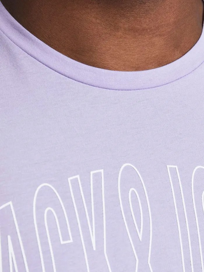 Tshirts JACK and JONES Mens LOGO PLUS SIZE TSHIRT Pastel Lavender For Sale