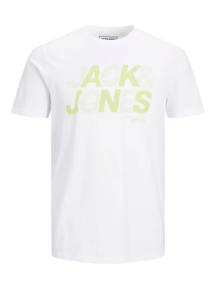 Tshirts JACK and JONES Mens LOGO PRINT TSHIRT White White Cheap On Sale