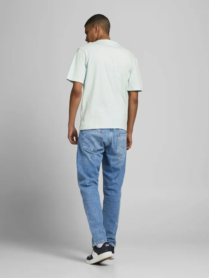 Tshirts JACK and JONES Mens MIRRORED LOGO PRINT TSHIRT Pastel Pale Blue Near Me