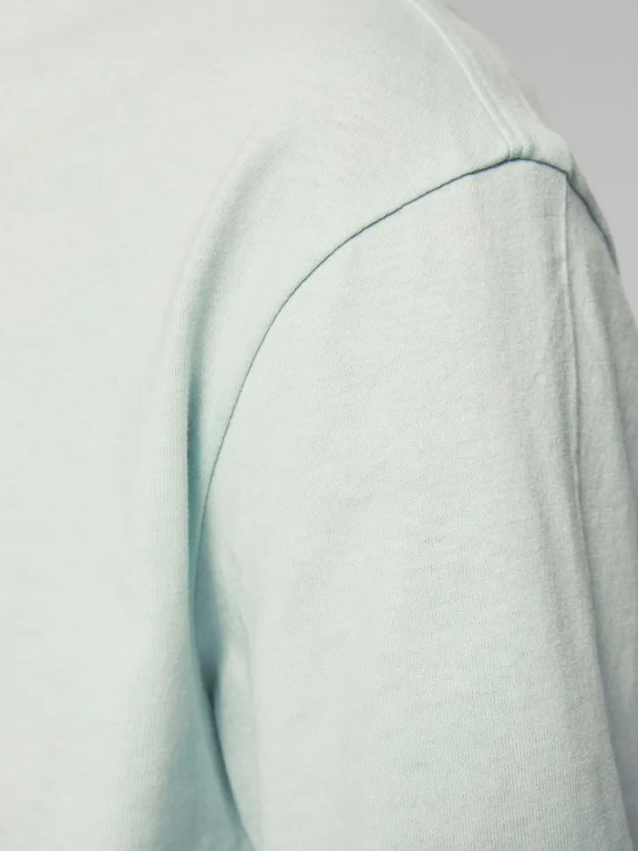 Tshirts JACK and JONES Mens MIRRORED LOGO PRINT TSHIRT Pastel Pale Blue Near Me