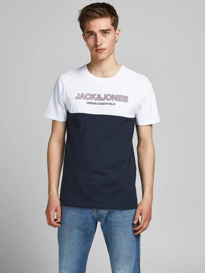 Tshirts JACK and JONES Mens ORGANIC COTTON BLEND TSHIRT White White For Sale