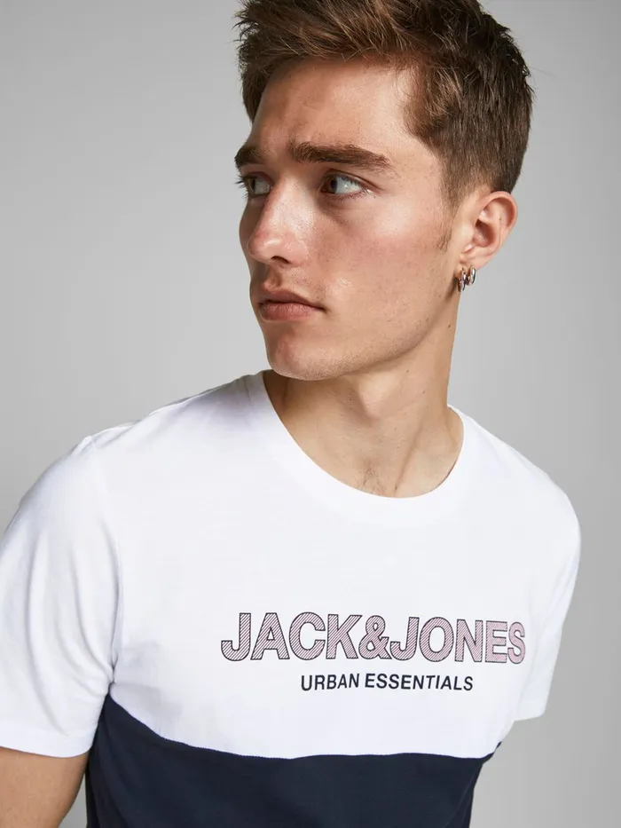 Tshirts JACK and JONES Mens ORGANIC COTTON BLEND TSHIRT White White For Sale