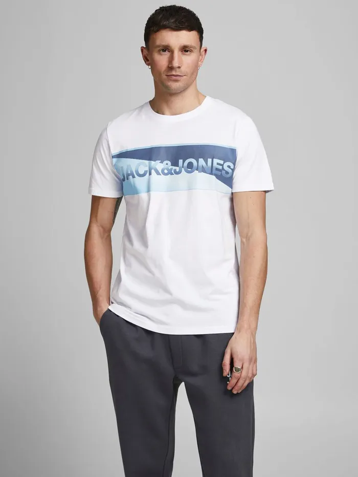 Tshirts JACK and JONES Mens ORGANIC COTTON SLIM FIT TSHIRT White White On Sale Tshirts JACK and JONES Mens ORGANIC COTTON SLIM FIT TSHIRT White White On Sale