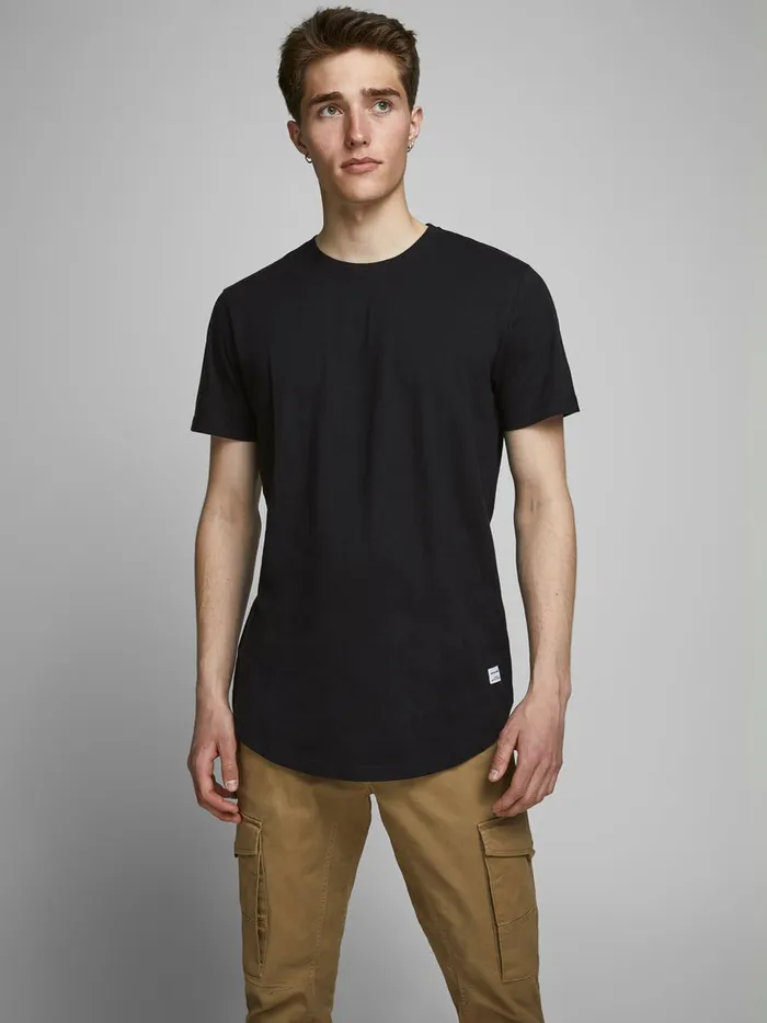 Tshirts JACK and JONES Mens ORGANIC COTTON TSHIRT Black Black Cheap On Sale