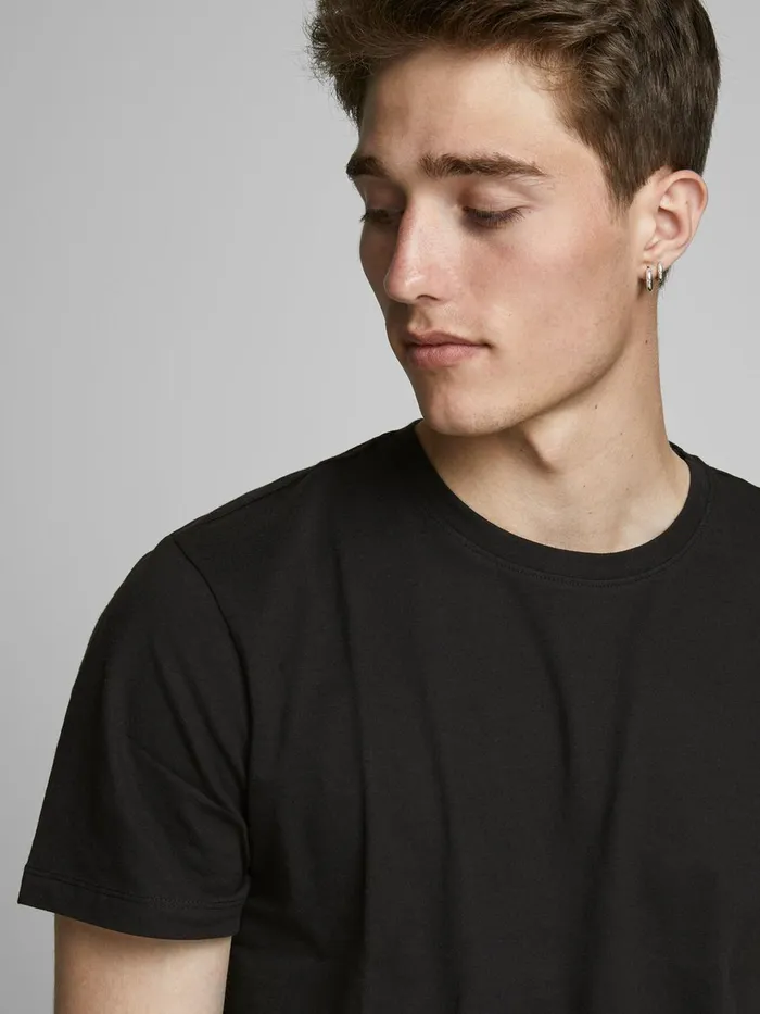 Tshirts JACK and JONES Mens ORGANIC COTTON TSHIRT Black Black Cheap On Sale