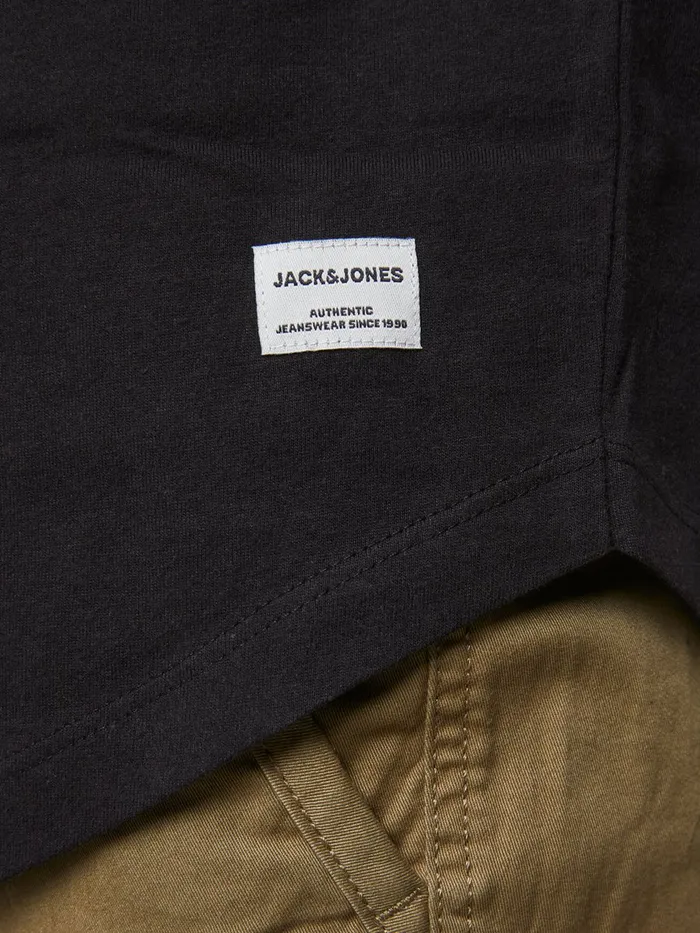 Tshirts JACK and JONES Mens ORGANIC COTTON TSHIRT Black Black Cheap On Sale