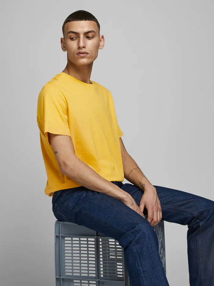 Tshirts JACK and JONES Mens ORGANIC COTTON TSHIRT Yellow Yolk Yellow Near Me