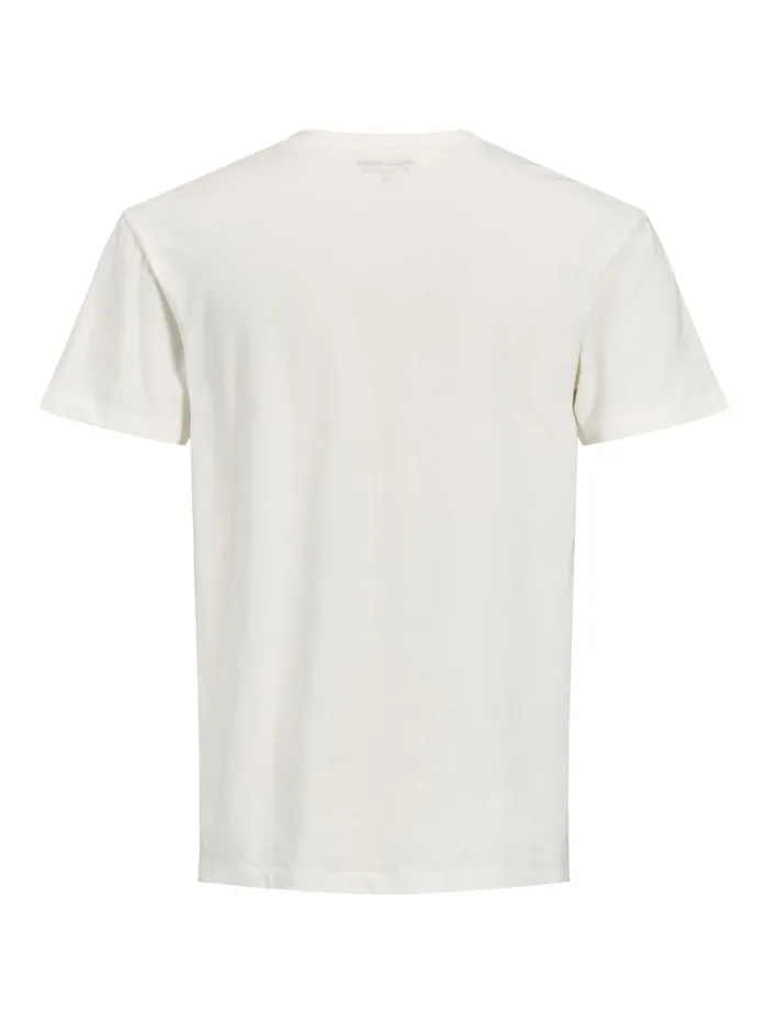 Tshirts JACK and JONES Mens RELAXED FIT SKULL PRINT TSHIRT White Cloud Dancer Gift Ideas