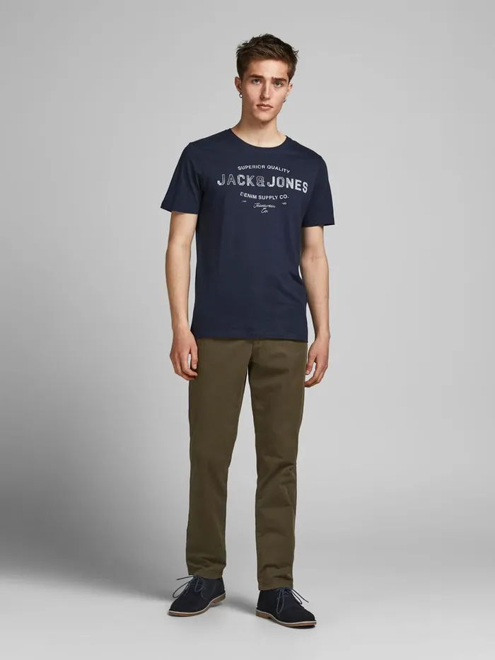 Tshirts JACK and JONES Mens SLIM FIT CHEST LOGO TSHIRT Blue Navy Blazer Cheap On Sale