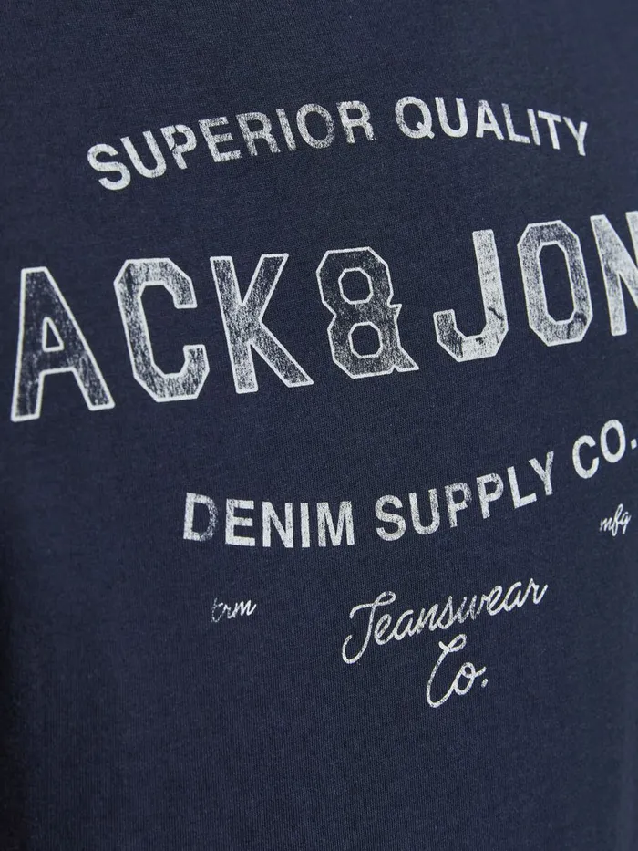 Tshirts JACK and JONES Mens SLIM FIT CHEST LOGO TSHIRT Blue Navy Blazer Cheap On Sale
