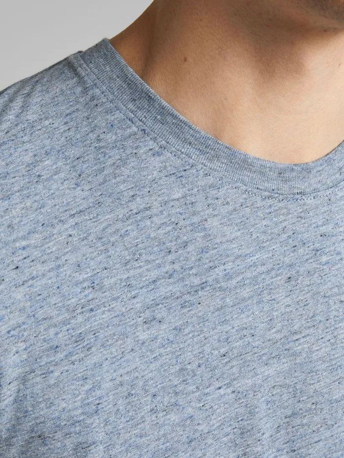 Tshirts JACK and JONES Mens SLIM FIT MELANGE TSHIRT Blue Faded Denim Cheap On Sale