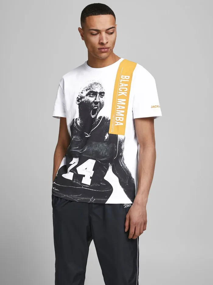 Tshirts JACK and JONES Mens SPORTY TSHIRT White White Near Me