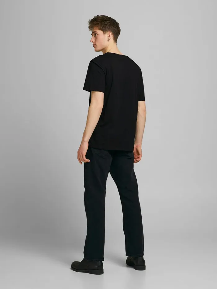 Tshirts JACK and JONES Mens SQUARE PALM PRINT TSHIRT Black Black Popular