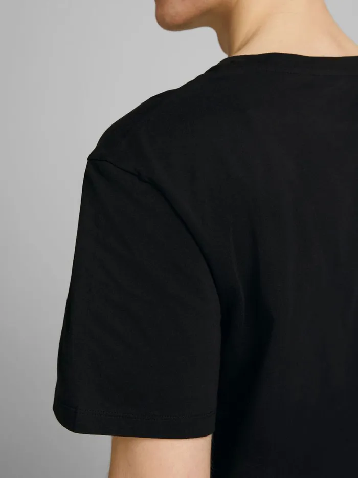 Tshirts JACK and JONES Mens SQUARE PALM PRINT TSHIRT Black Black Popular