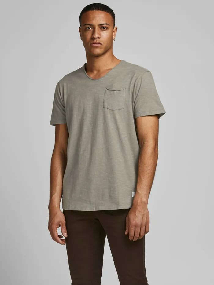 Tshirts JACK and JONES Mens VNECK TSHIRT Green New Sage For Sale