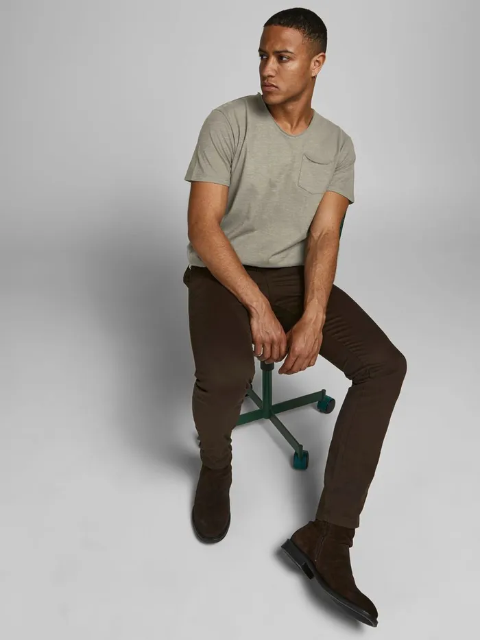 Tshirts JACK and JONES Mens VNECK TSHIRT Green New Sage For Sale