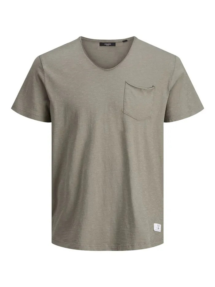 Tshirts JACK and JONES Mens VNECK TSHIRT Green New Sage For Sale