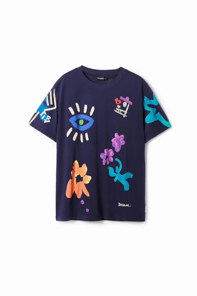 Tshirts Men Desigual Illustrated Tshirt Blue