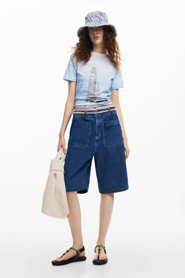 TShirts Women Desigual American Magic Sailboat Tshirt Blue