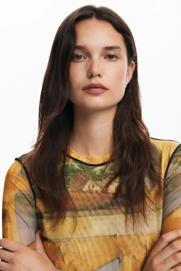 TShirts Women Desigual Arty Tshirt Yellow