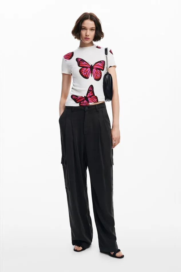 TShirts Women Desigual Butterfly Tshirt White