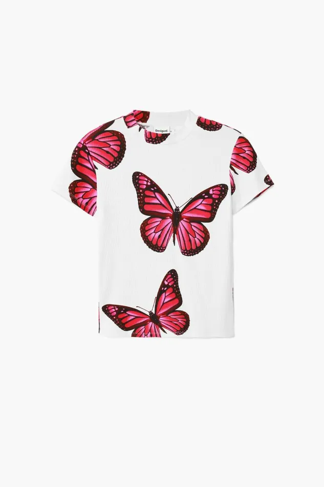 TShirts Women Desigual Butterfly Tshirt White