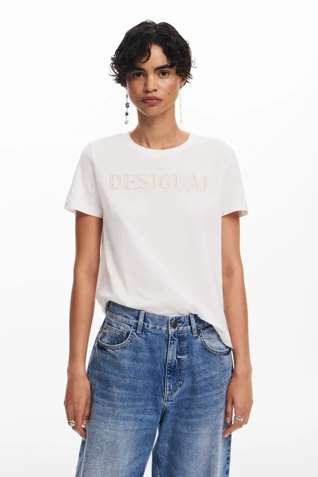 TShirts Women Desigual Logo Tshirt White