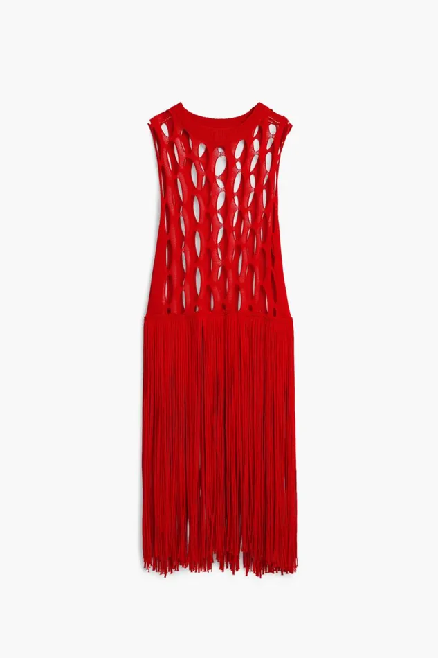 TShirts Women Desigual Red Fringe Top Red