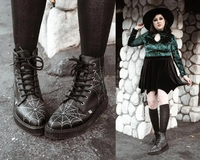TUK Shoes Boots Men Black TUKskin 7Eye Spiderweb Glow Boot TUK Shoes Boots Men Black TUKskin 7Eye Spiderweb Glow Boot