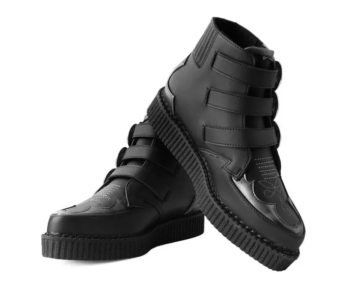 TUK Shoes Boots Men Black TUKskin Western Antique 3Buckle Pointed Boot