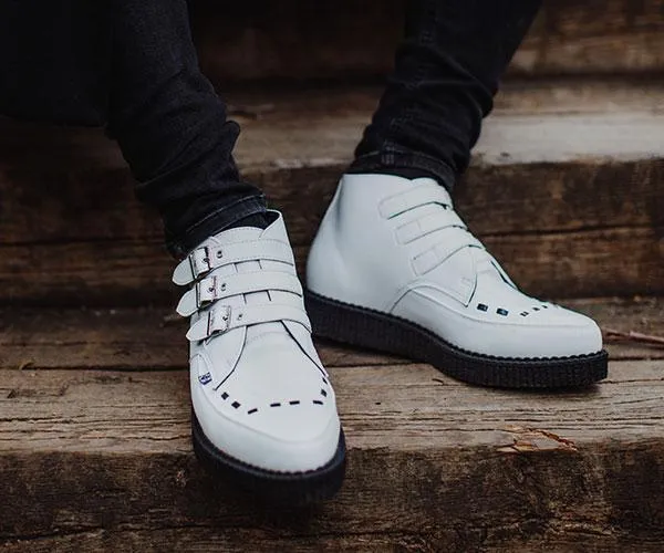 TUK Shoes Boots Men White TUKskin 3Buckle Creeper Boot Shoe TUK Shoes Boots Men White TUKskin 3Buckle Creeper Boot Shoe