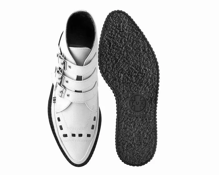 TUK Shoes Boots Men White TUKskin 3Buckle Creeper Boot Shoe TUK Shoes Boots Men White TUKskin 3Buckle Creeper Boot Shoe