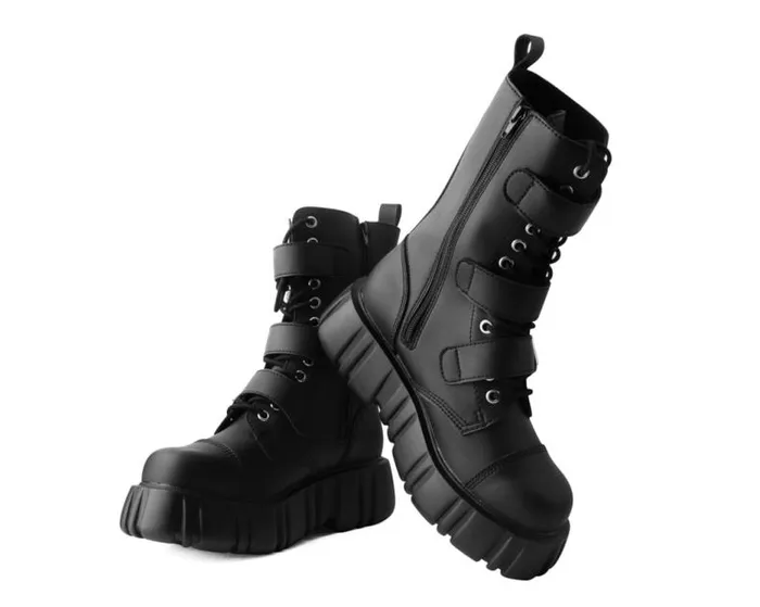 TUK Shoes Boots Women Black TUKskin 3Buckle Anarchic Airship Boot TUK Shoes Boots Women Black TUKskin 3Buckle Anarchic Airship Boot