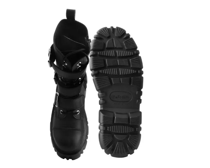 TUK Shoes Boots Women Black TUKskin 3Buckle Anarchic Airship Boot TUK Shoes Boots Women Black TUKskin 3Buckle Anarchic Airship Boot
